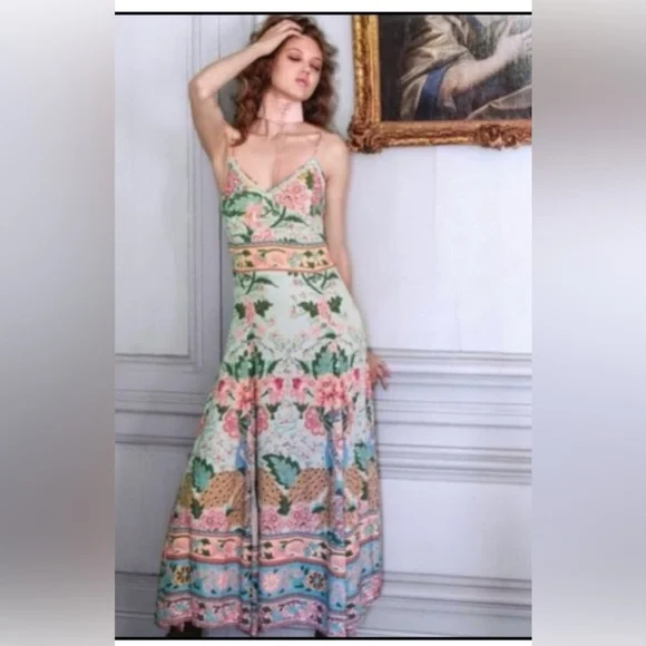 Spell Lotus 🦚 Peacock Slip Dress 🔮 - Picture 2 of 9